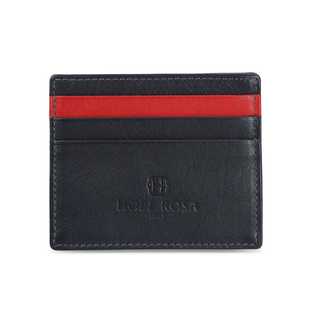 HOPE ROZA Wallet Navy Rafa Leather Multi-Slot Card Holder/Wallet (Navy Blue)