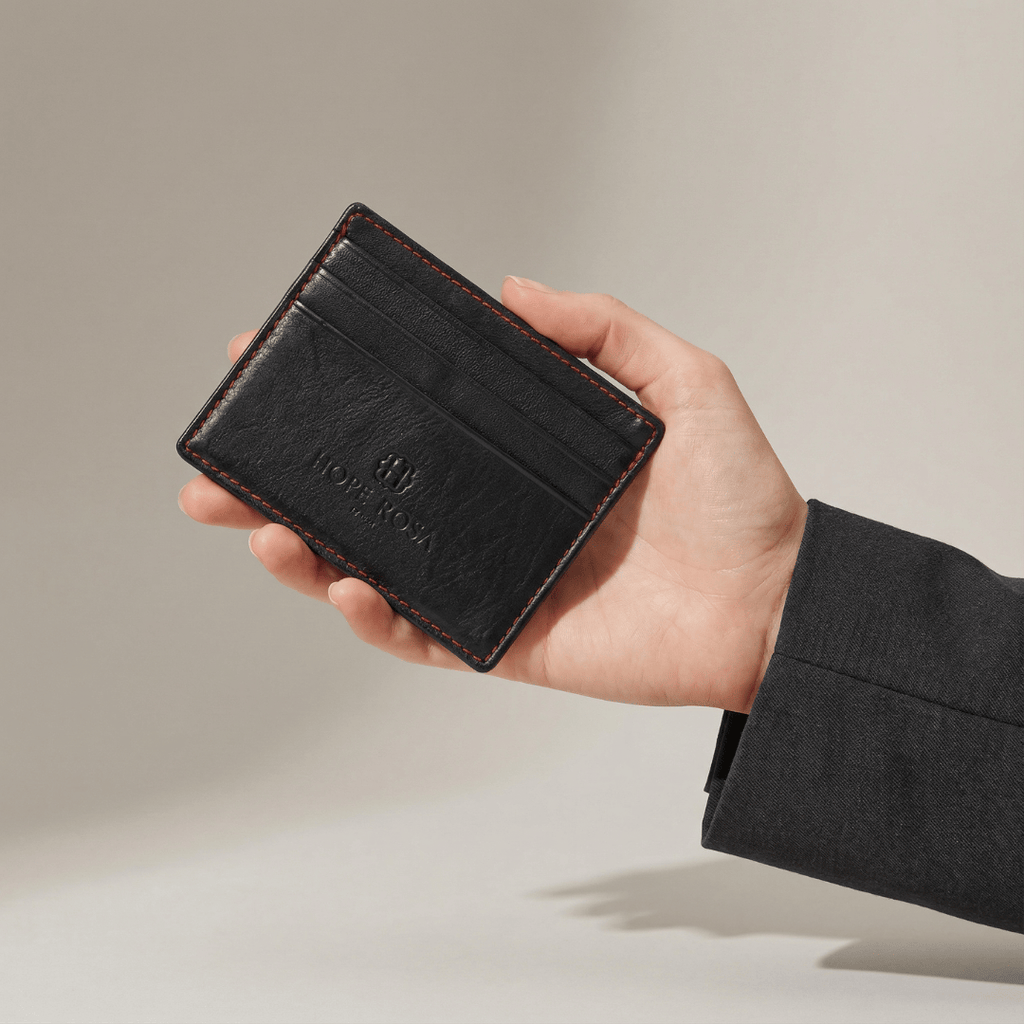 HOPE ROZA Wallet Rafa Leather Multi-Slot Card Holder/Wallet (Black)