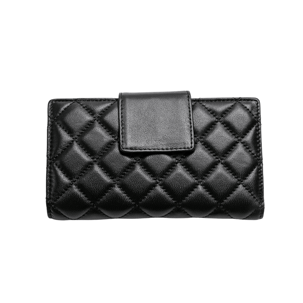 HOPE ROZA Wallet Vana Women's Black Quilted Leather Wallet | Luxury Bifold Clutch