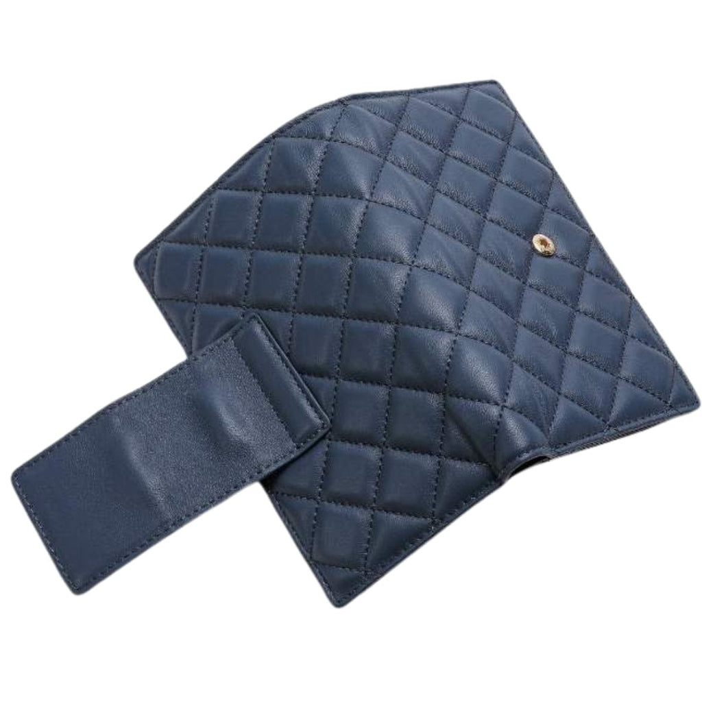 HOPE ROZA Wallet Vana Women's Navy Blue Quilted Leather Wallet | Luxury Bifold Clutch