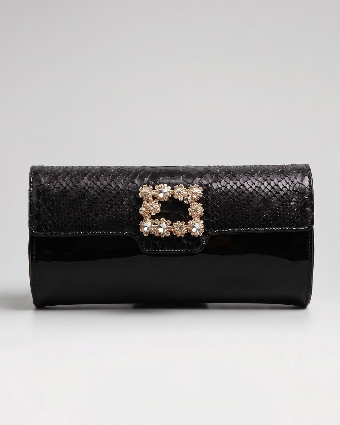 HOPE ROZA Marylyn Black Leather Clutch