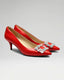 Marylyn Red Crystal Kitten Heel Pump