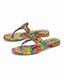 Moonraker Multicolor Floral Pattern Leather Sandal