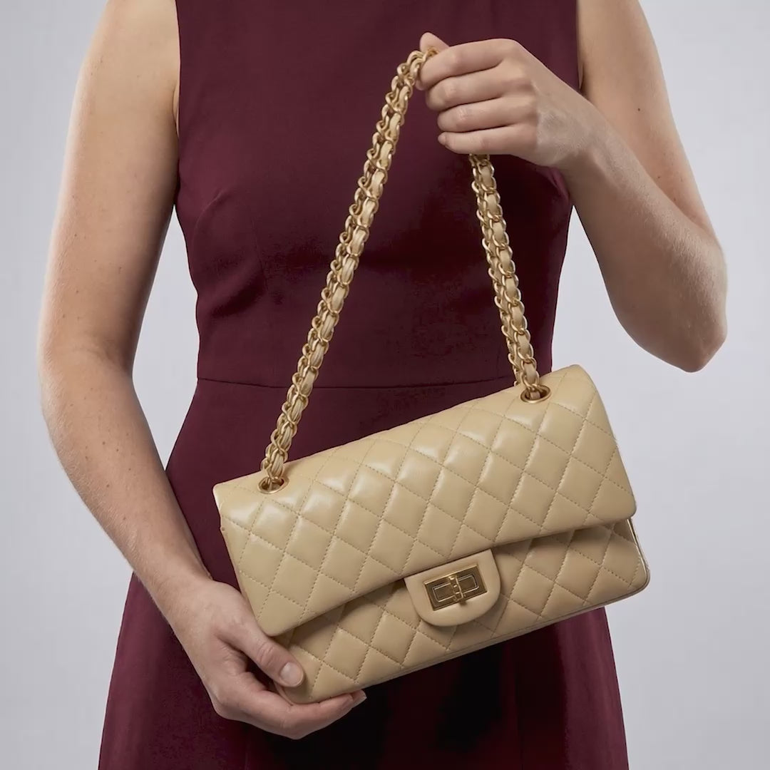 Crossly Beige Leather Medium Shoulder/Crossbody Bag