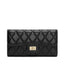 Vespera Women’s Luxury French Quilted Leather Wallet | Leather Clutch for Women (Black)