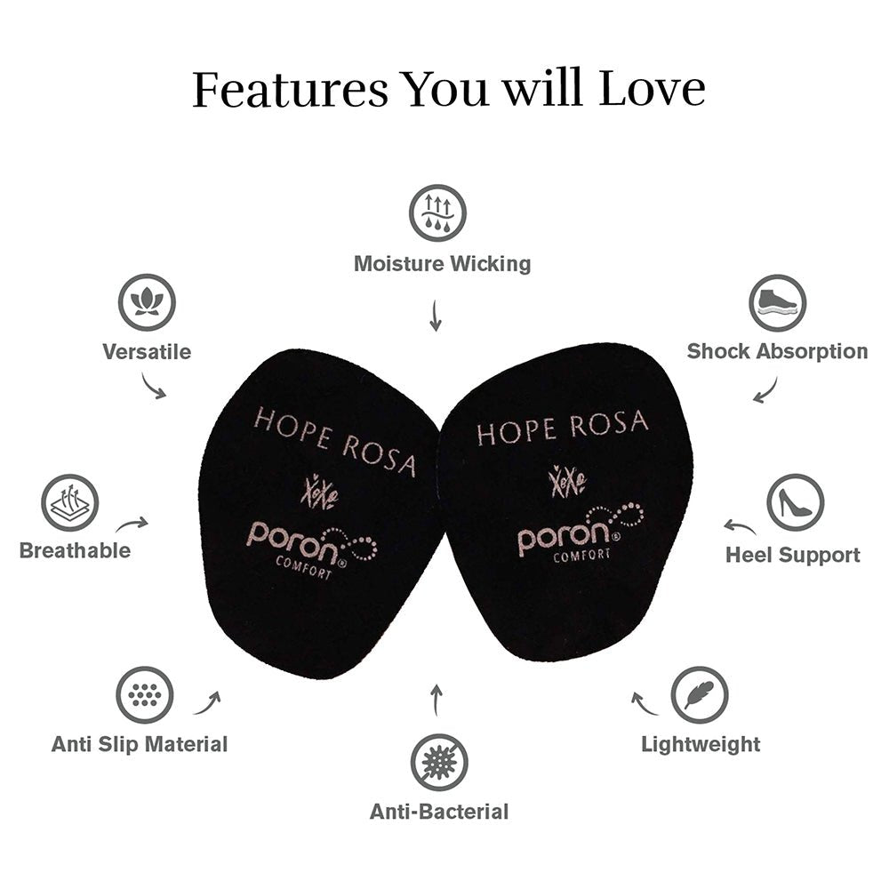 1-Pair Cushion Insoles Sole Spots - Black INSOLES- HOPE ROZA