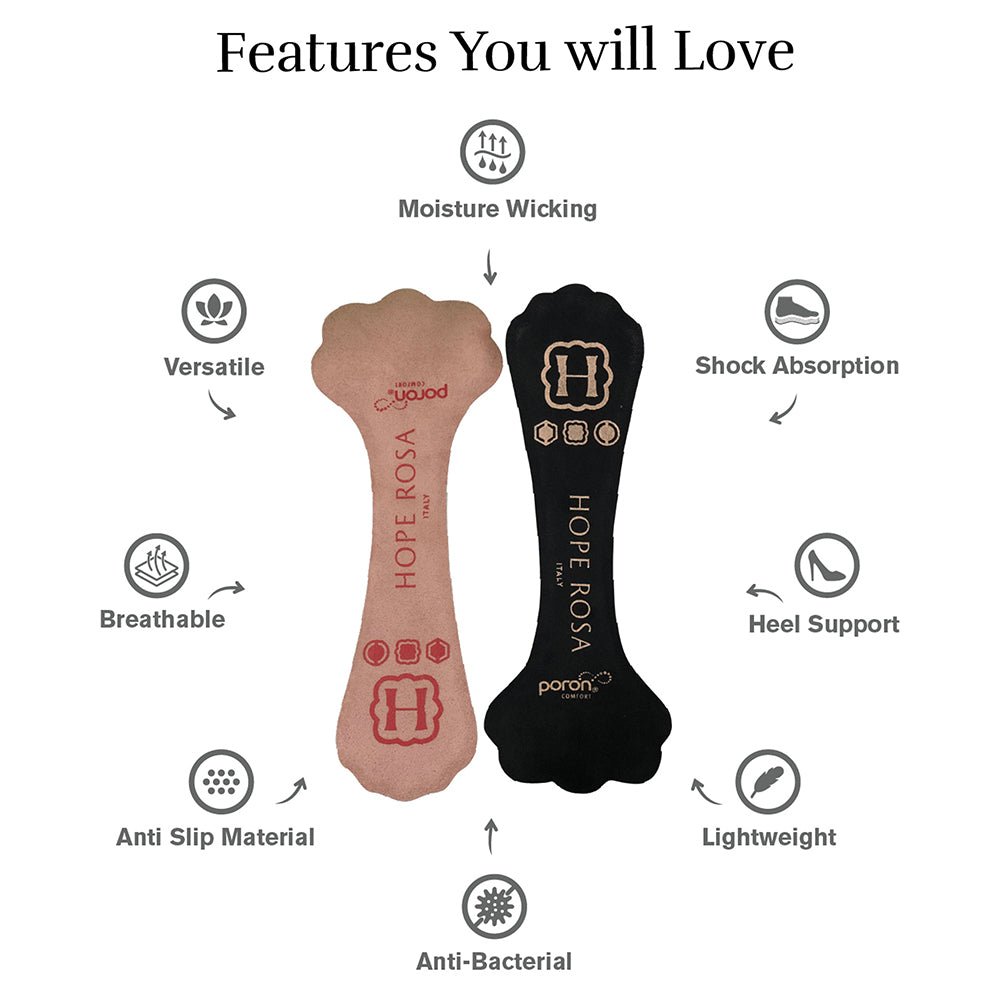 1-Pair Full Length Cushion Insoles-Rose INSOLES- HOPE ROZA