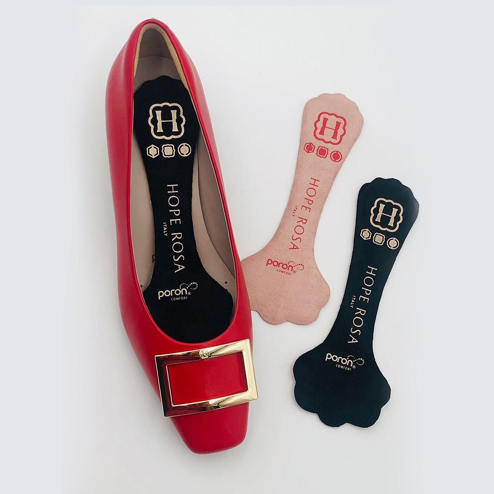 2-Pair Full Length Cushion Insoles for Women - Black/Rose Insoles- HOPE ROSA