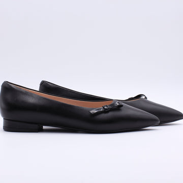 Audrey Black Patent Bow Leather Flats Flats- HOPE ROSA 34