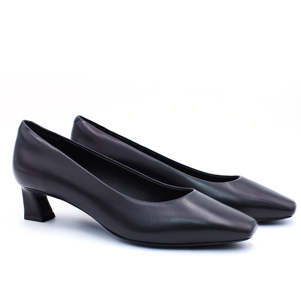 Dorisay Black Square Toe Pump Pumps- HOPE ROZA 35