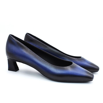 Dorisay Blue Square Toe Pump Pumps- HOPE ROZA 35