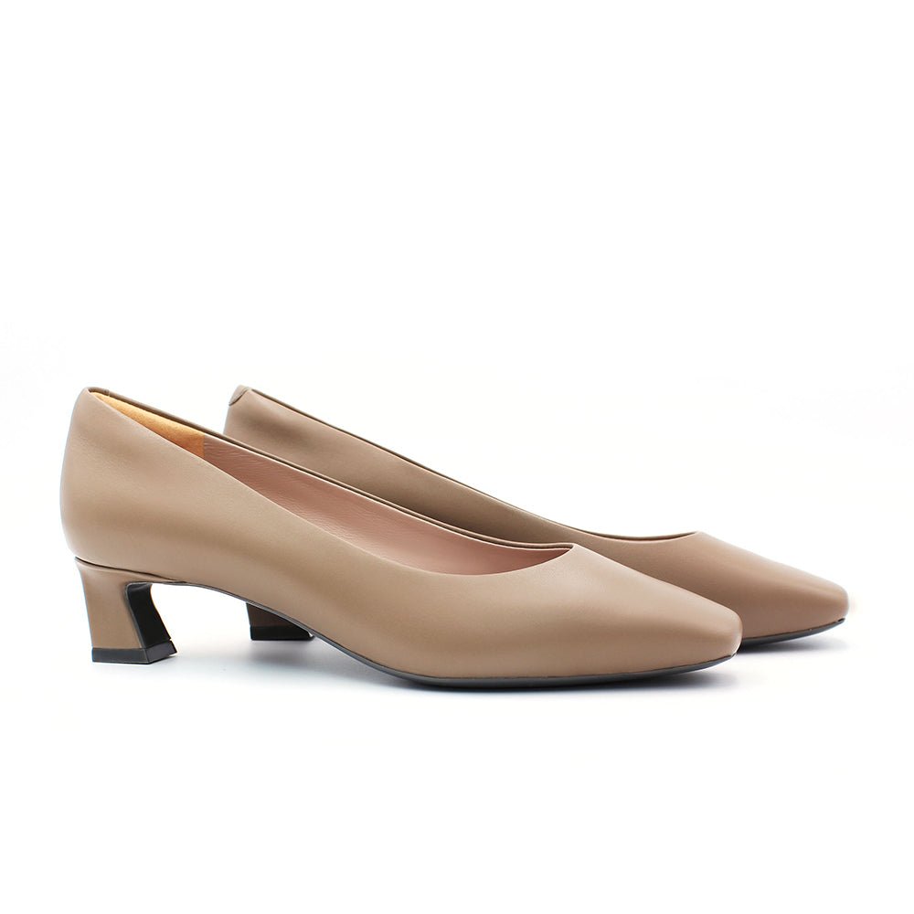 Dorisay Taupe Square Toe Pump Pumps- HOPE ROZA 35