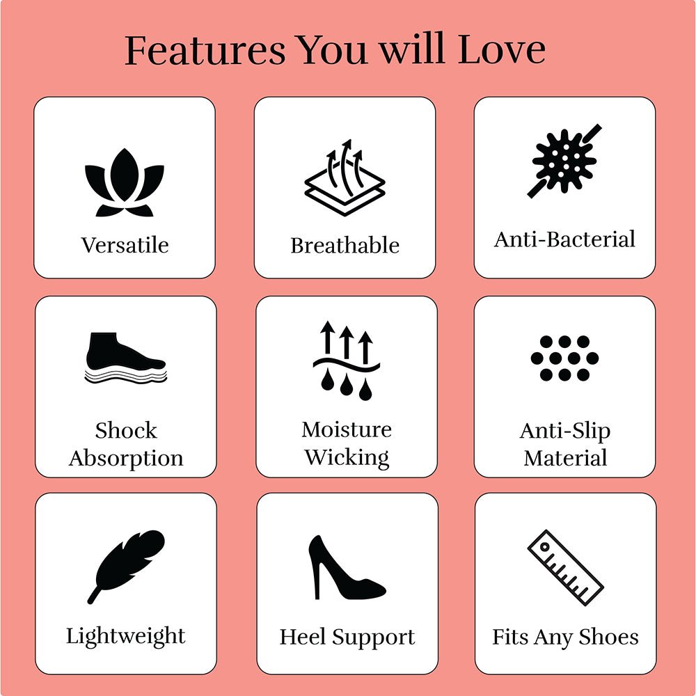 Hope Rosa Women's All-Day Comfort Insoles Bundle -2: Two Full Length and 3/4th Insole with 8 Flower-Shaped Cushion Ball of Foot Insoles Insoles- HOPE ROSA