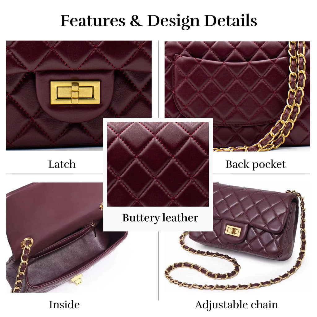 HOPE ROZA Bags Crossly Burgundy Leather Medium Shoulder Bag