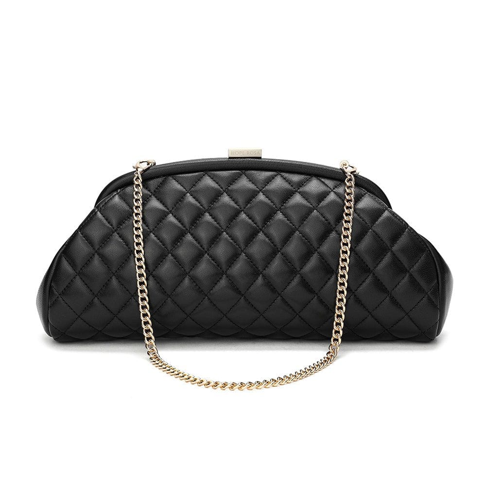 HOPE ROZA Lovers Clutch Black Quilted Leather Clutch