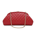 Lovers Clutch Italian Red Quilted Leather Clutch