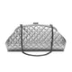 Lovers Clutch Silver Quilted Leather Clutch