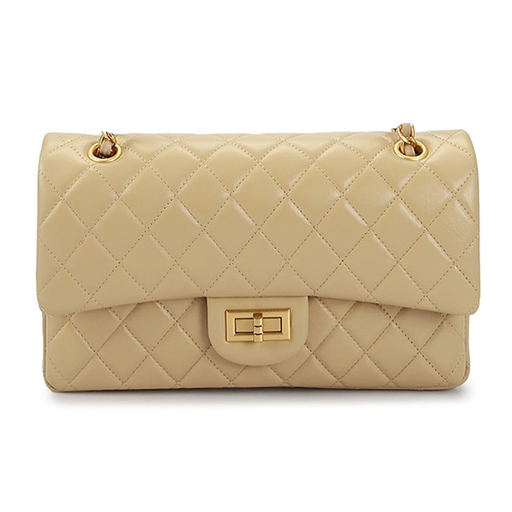HOPE ROZA Crossly Beige Leather Medium Shoulder/Crossbody Bag