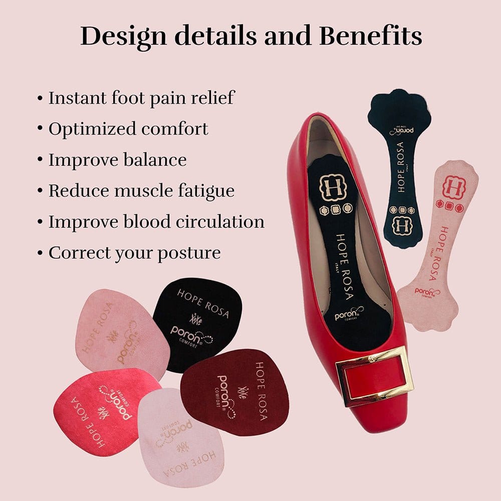 HOPE ROZA Insoles Women's Comfort Insoles Bundle – 2 Full-Length + 2 3/4 + 8 Flower Cushions (Free extras)