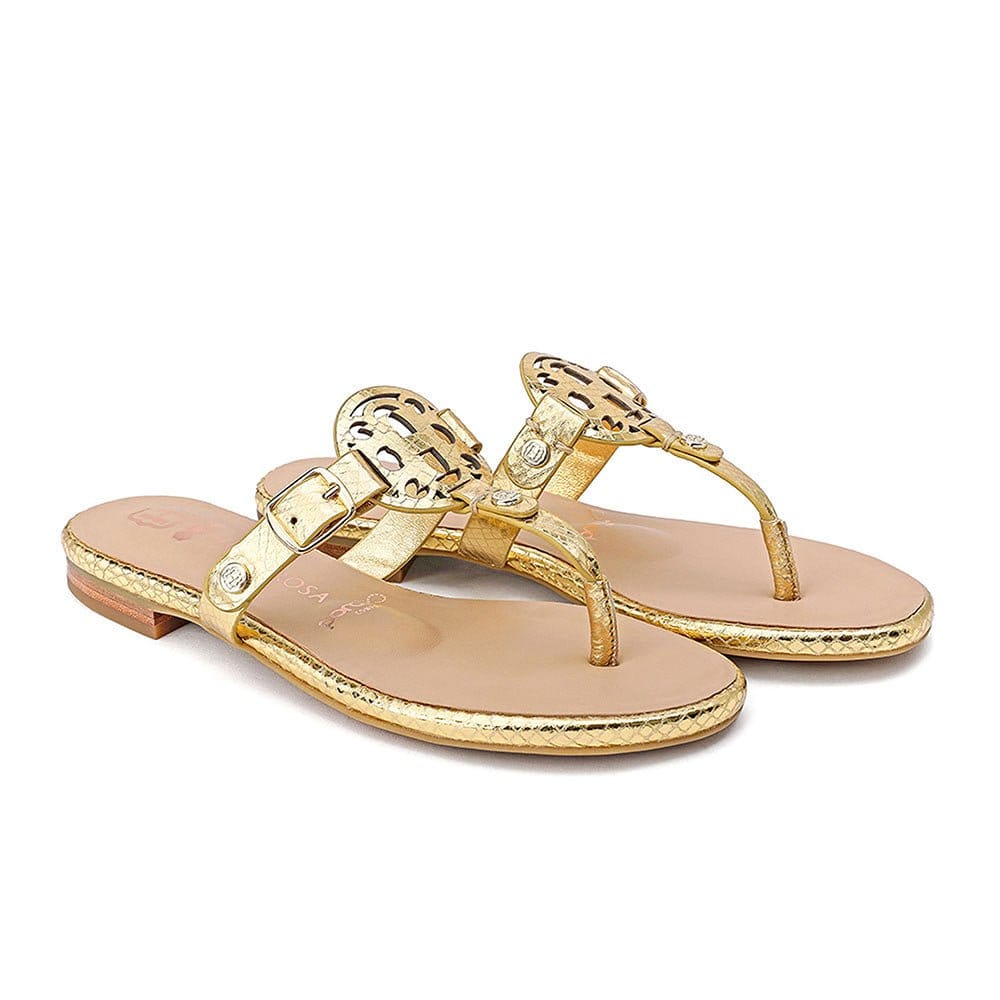 HOPE ROZA Slippers Moonraker Supah Gold Leather Sandal