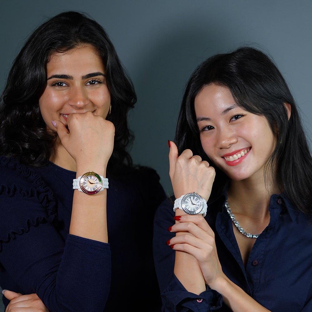 Intergalactic Ceramic Women's White Gold Watch Mother of Pearl Dial G16104WWW Watch- HOPE ROZA