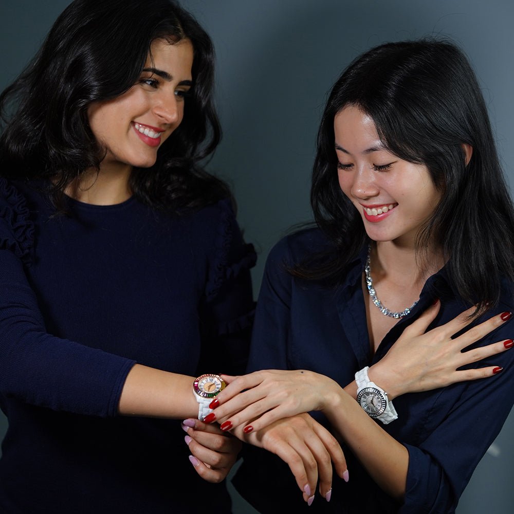 Intergalactic Ceramic Women's White Watch Mother of Pearl- BOLD G16104RWM Watch- HOPE ROZA