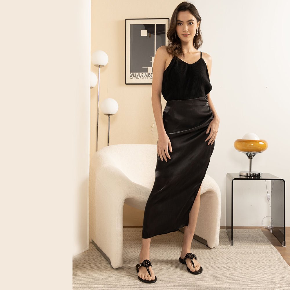 Moonraker Black Leather Sandal Sandals- HOPE ROZA 35