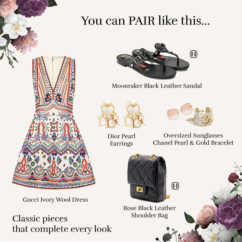 Moonraker Black Leather Sandal Sandals- HOPE ROZA 35