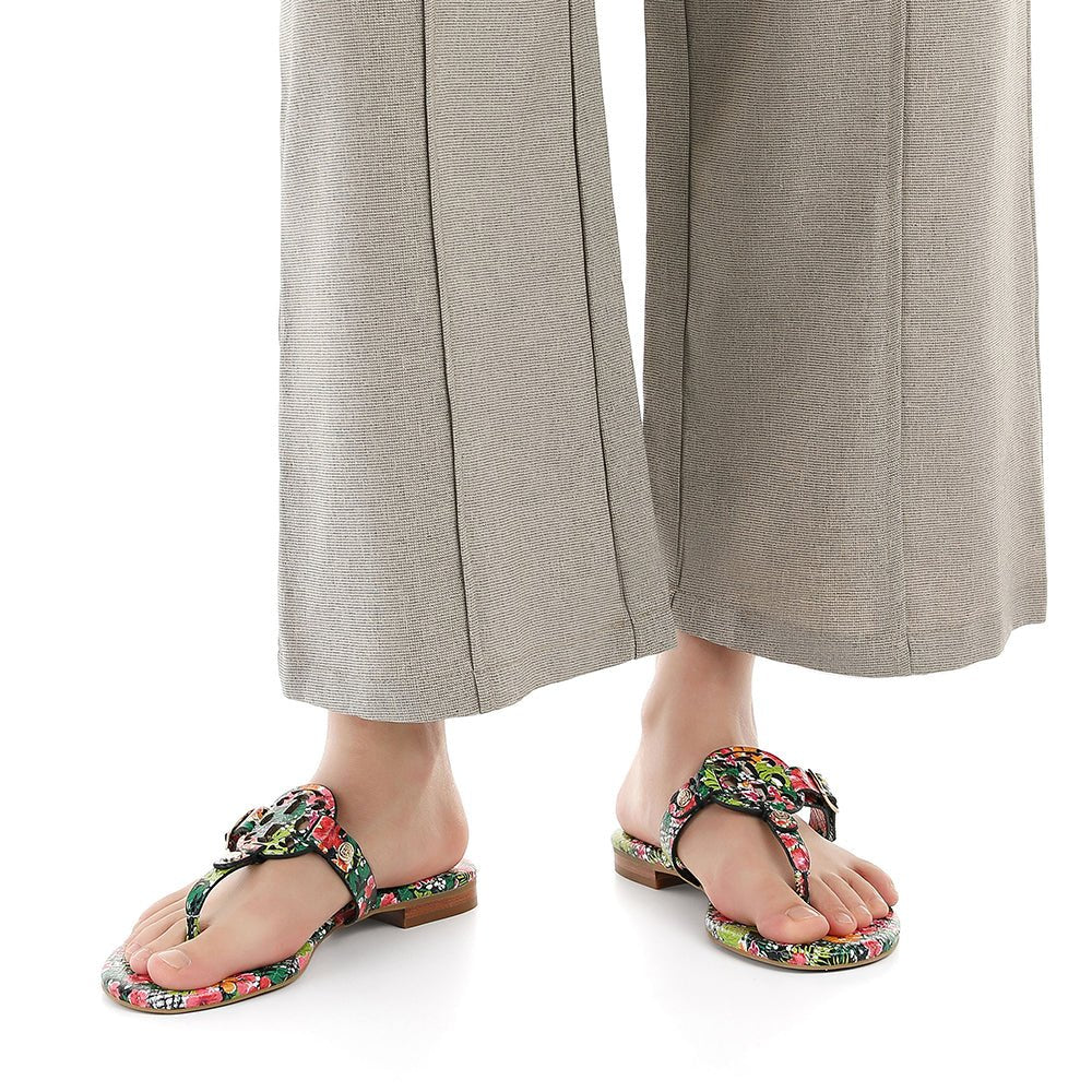 Moonraker Multicolor Floral Pattern Leather Sandal Sandals- HOPE ROZA 35