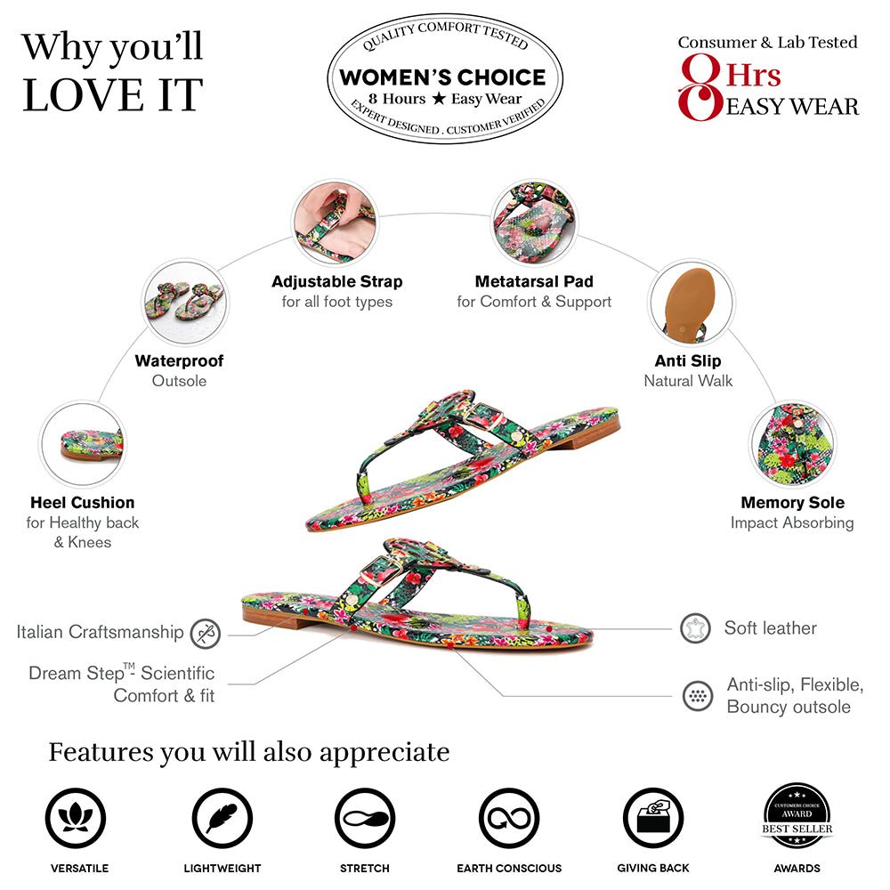 Moonraker Multicolor Floral Pattern Leather Sandal Sandals- HOPE ROZA 35