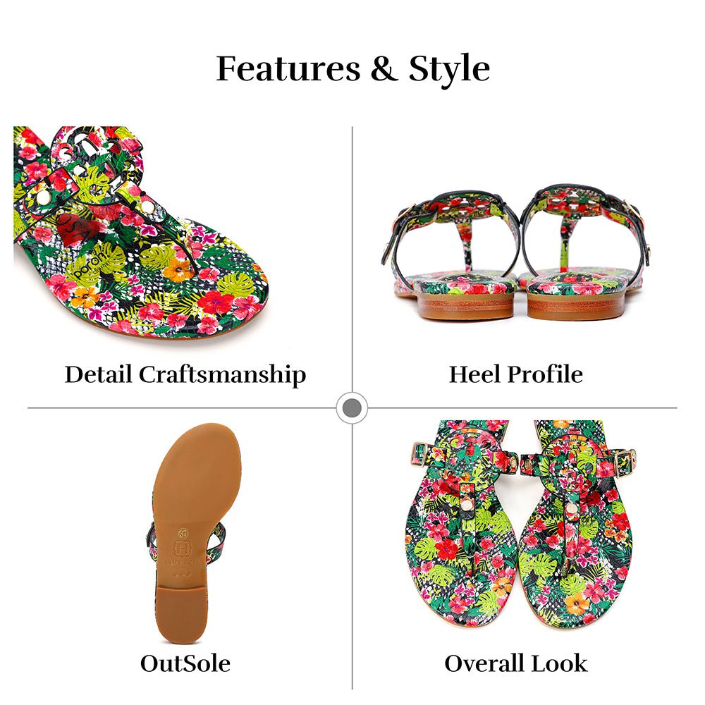 Moonraker Multicolor Floral Pattern Leather Sandal Sandals- HOPE ROZA 35