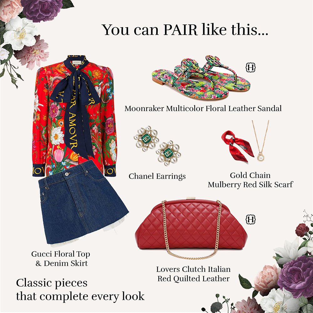 Moonraker Multicolor Floral Pattern Leather Sandal Sandals- HOPE ROZA 35