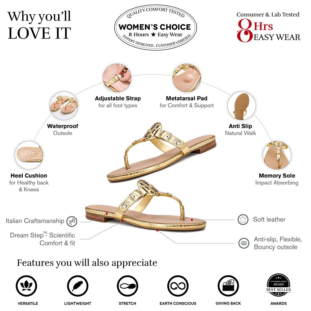 Moonraker Supah Gold Leather Sandal Sandals- HOPE ROZA 35