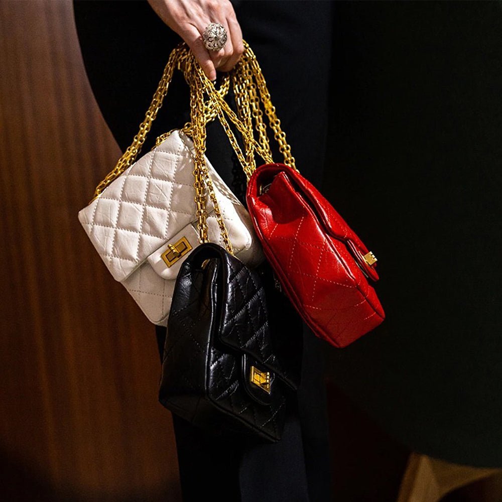 Rose Black Leather Medium Shoulder Bag Bags- HOPE ROSA