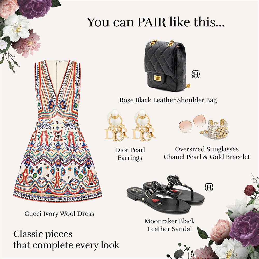 Rose Black Leather Mini Shoulder Bag Bags- HOPE ROSA