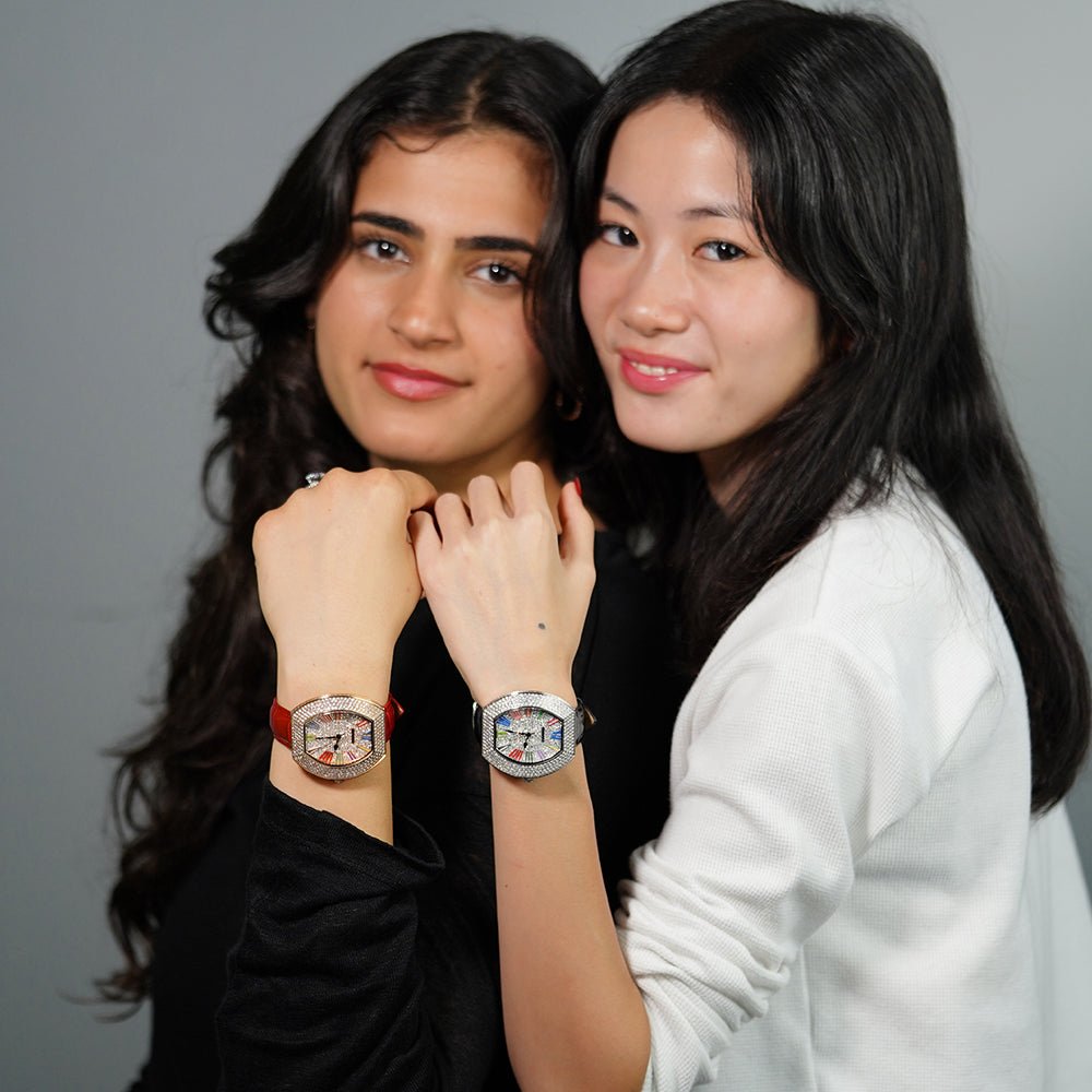 Starlit Women's Rose Gold Watch Diamond Studded G18112R Watch- HOPE ROSA