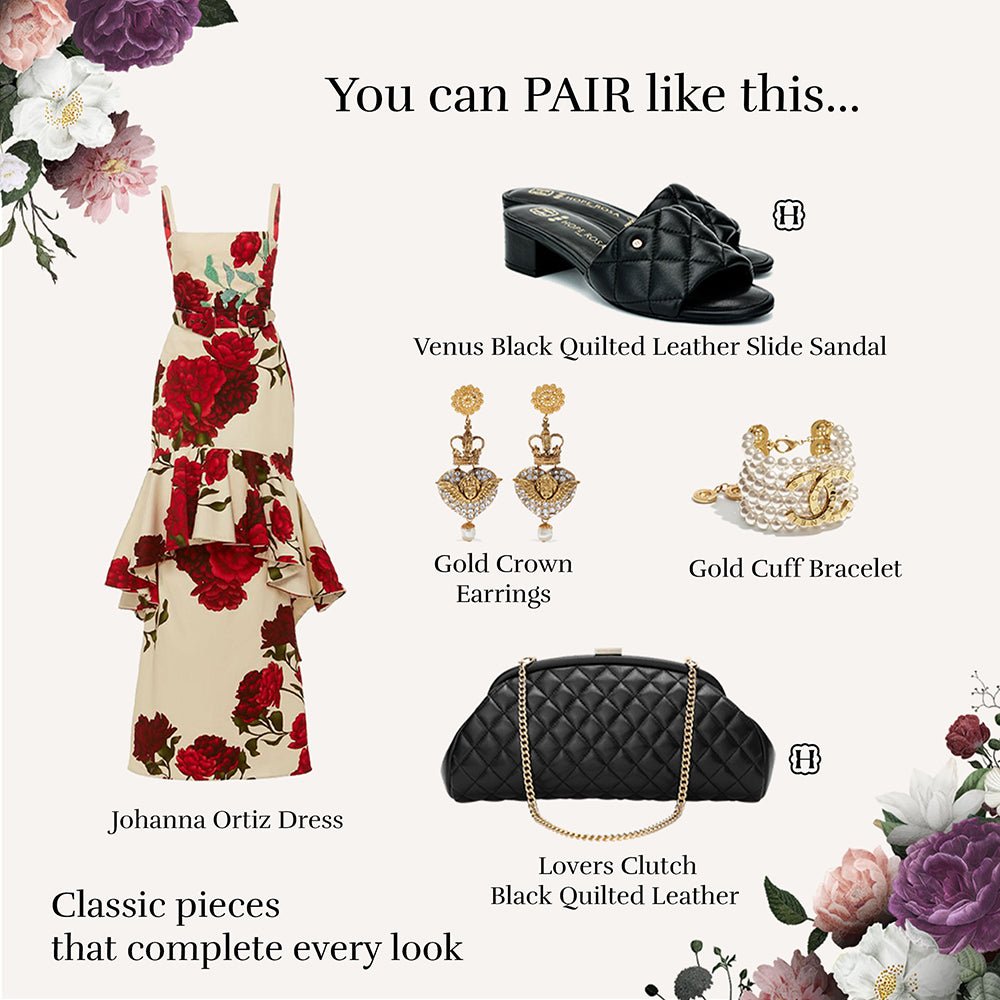 Venus Black Quilted Leather Slide Sandal Slides- HOPE ROSA 35